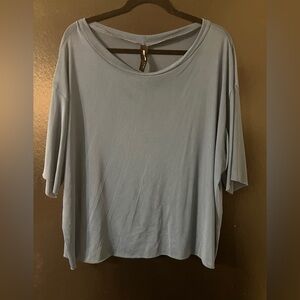 Agnes & Dora Sheer Denim Blue Boxy Tee